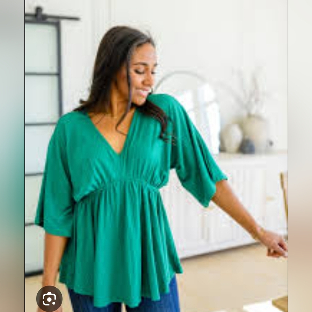 Elegant Green V-Neck Shirt